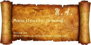 Manojlovits Armand névjegykártya